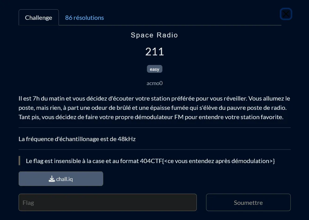 Infos challenge